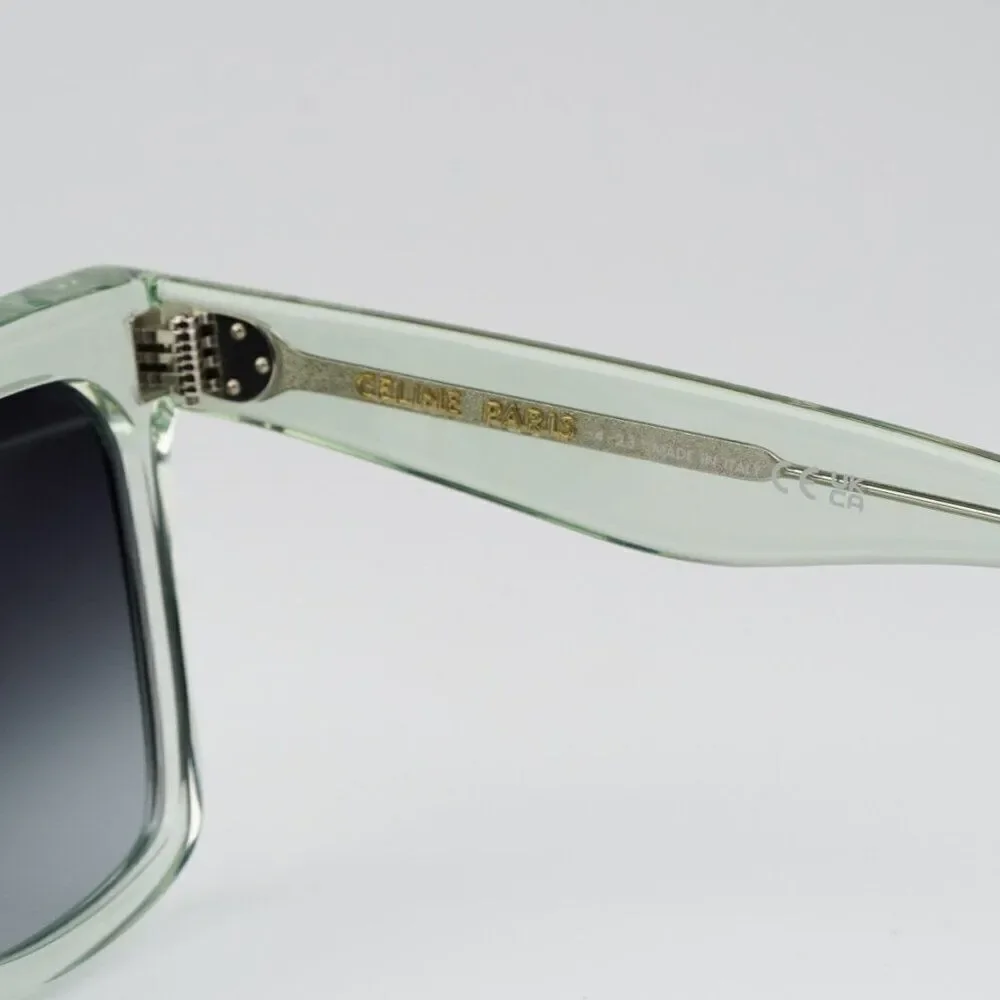 NEW Celine CL4055IN 93B Transparent Green Gradient Square Oversized Sunglasses